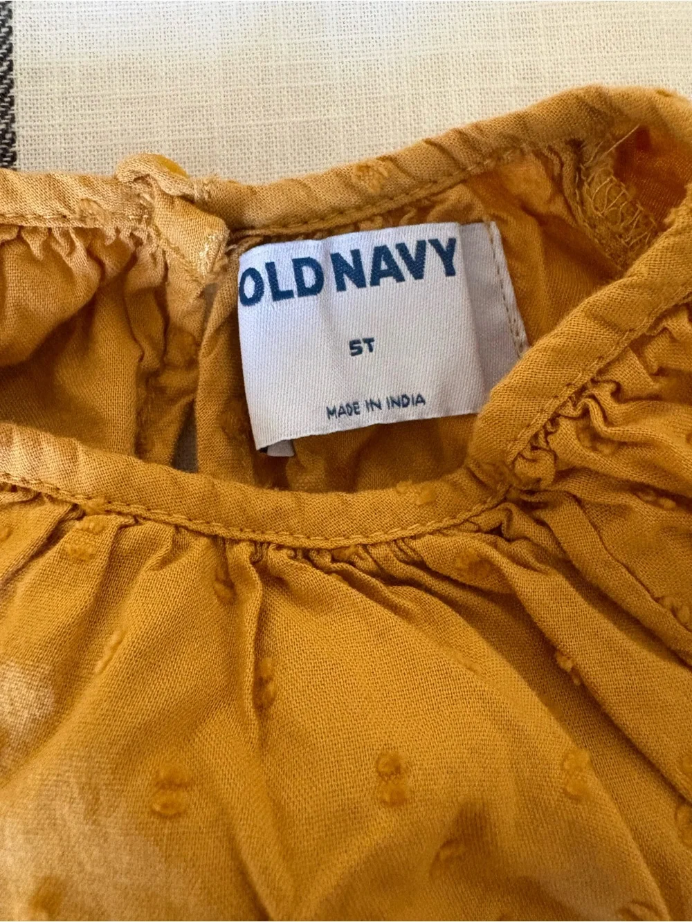 Old Navy Girls' Mustard Yellow Eyelet Dress